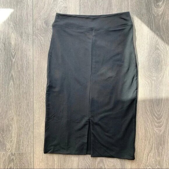 LNA Skirt Slit Mini High Rise Waist Bodycon Pencil Black Stretch Jersey Size S - Picture 6 of 16